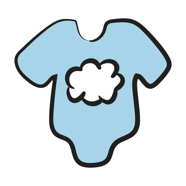 Babybekleidung Oder Babystrampler Ikone Doodle Design — Stockvektor