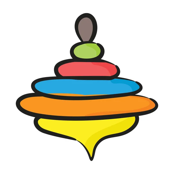 Spinning Top Icon Doodle Design Childhood Accessory — Stockový vektor