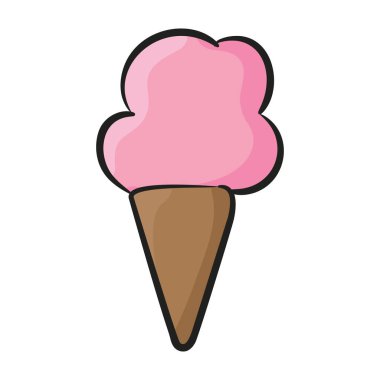 Dondurma külahı, tatlı tatlı vektörü. 