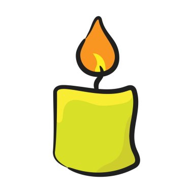 Yanan mum, karalama tasarım vektörü 