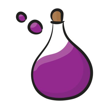 Düz karalama dizaynında bitkisel iksir simgesi 