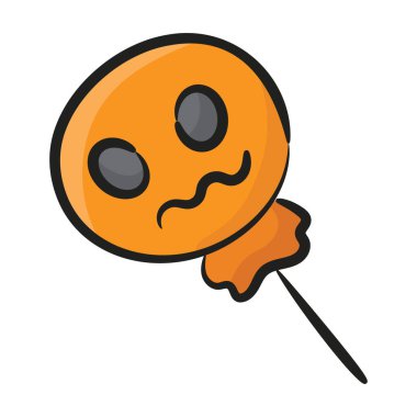 Korkunç parti dekorasyonu aksesuarı, Cadılar Bayramı balonunun karalama ikonu  