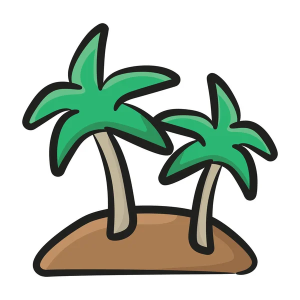 Tropical Area Palm Tree Showing Idea Sland — Stock Vector