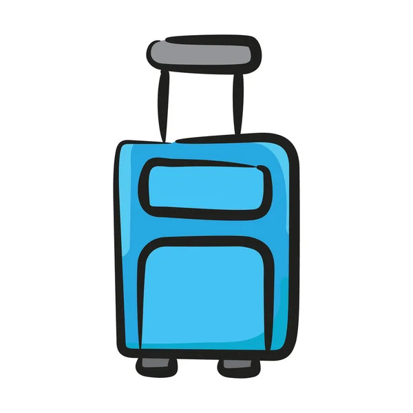 トロリーバッグのアイコン 手描きベクトルの荷物 — ストックベクタ
