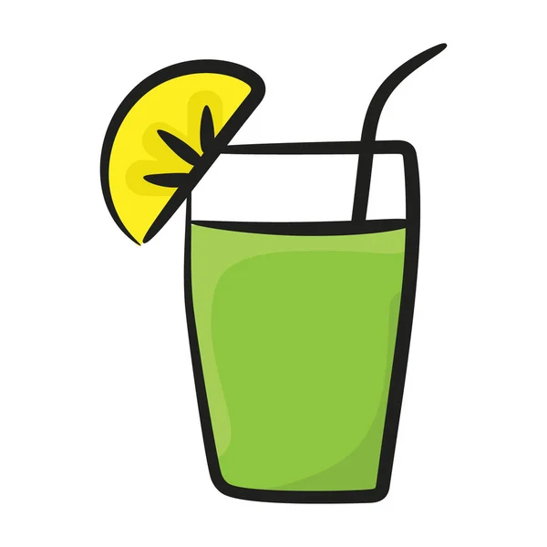 Margarita Icon Design Glas Mit Zitronenscheibe — Stockvektor