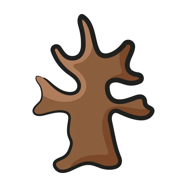 Хэллоуин Страшная Голая Древесина Каракули Икона Глухого Дерева — стоковый вектор