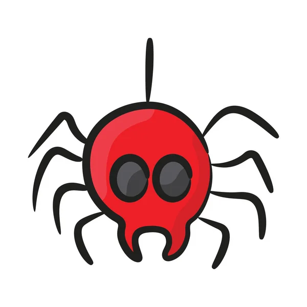 Halloween Spider Scary Insect Doodle Design Vector — Stock Vector