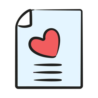 Düzenlenebilir karalama tarzı bir aşk mektubu vektörü, düğün davetiyesi konsepti  