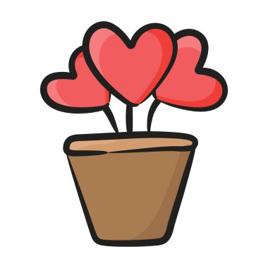 Karalama vektöründeki kalp bitkisinin tasarımı 