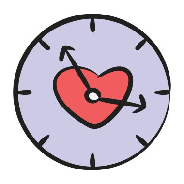 Romantik bir zaman simgesi tasarımı, saat 