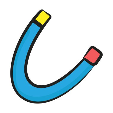 Elektromanyetik kuvvet, mıknatıs simgesi düz şekilde  