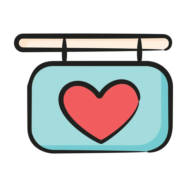 Coração Dentro Banner Design Ícone Banner Amor —  Vetores de Stock