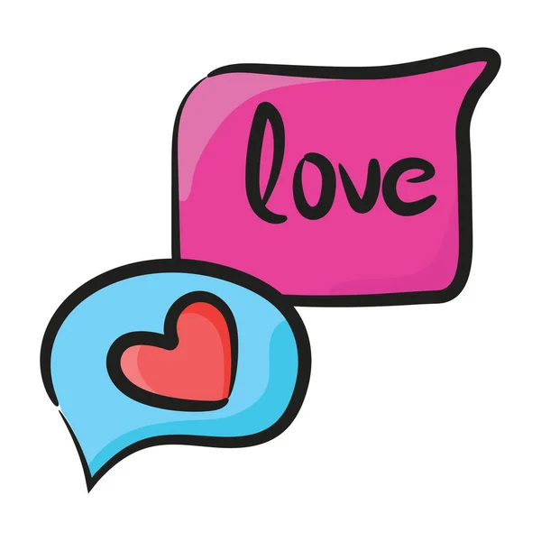 Estilo Vector Chat Romántico Comunicación Amor Concepto Chat Amor — Archivo Imágenes Vectoriales