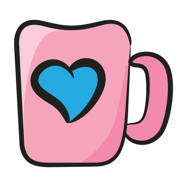 Taza Café Estilo Doodle Vector Bebida — Vector de stock