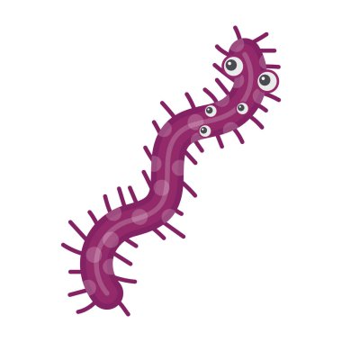 Yapısal bakteri gibi solucan, Shigella mikrobunun düz simgesi.  