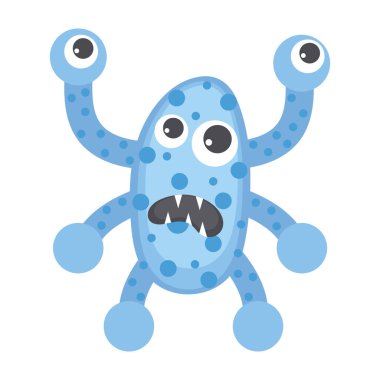 Düz bakteri simgesi, korkutucu mikro granizm 