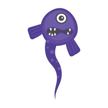 Sperm hücrelerinin düz simgesi bakteri, cinsel mikrop 