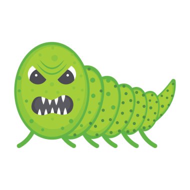 Düz biçimli solucan mikrop simgesi 