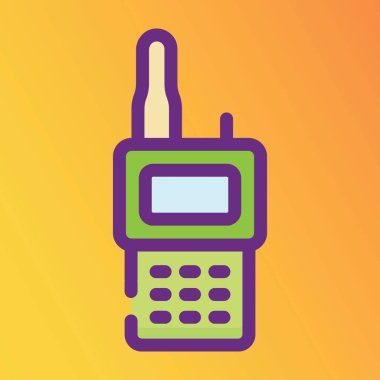 Taşınabilir bir telsiz konuşma simgesi tasarımı, kablosuz mobil konsept 