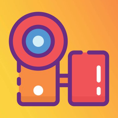 Düzenlenebilir biçimdeki el kamerasının düz çizgi simgesi 