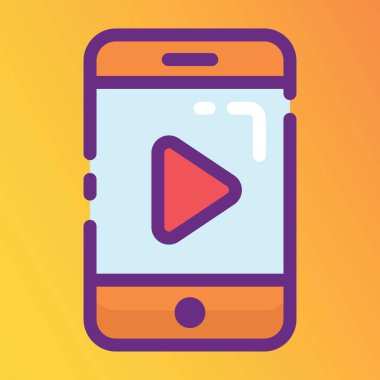 Mobil video simgesi modern düz stil, video yayın simgesi 