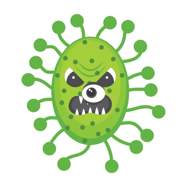 Flat Icon Scary Germs Dirty Bacterial Phrase — Stock Vector