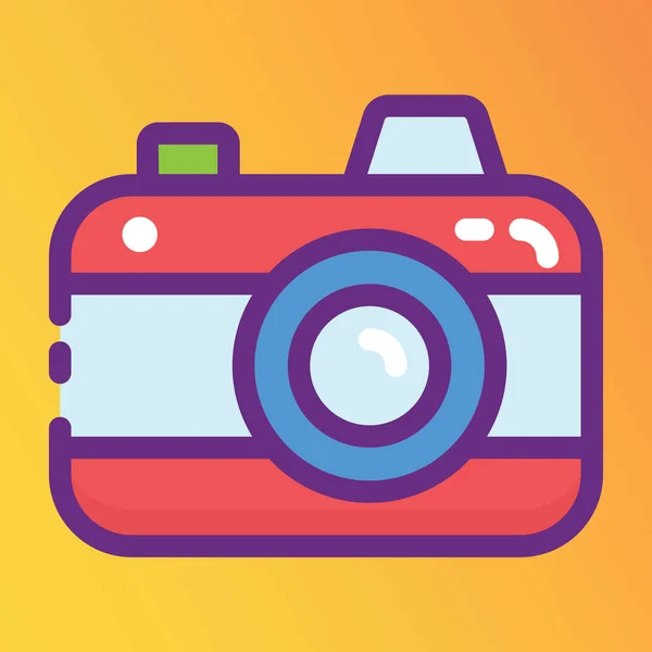 Design Vecteur Caméra Dans Style Plat Modifiable — Image vectorielle