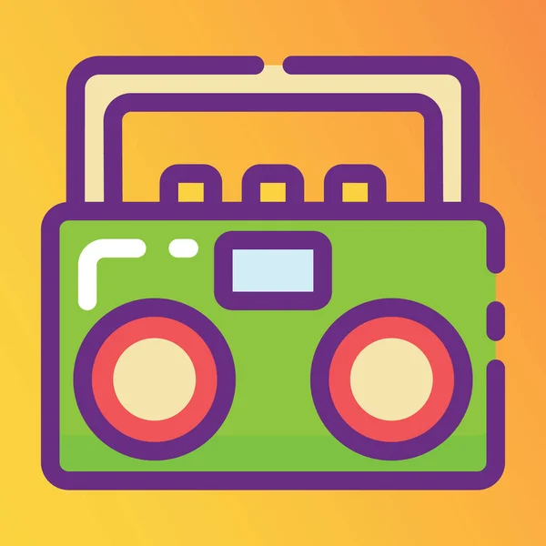 Cassette Player Icon Modern Flat Line Design — Stock Vector