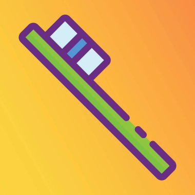 Düzenlenebilir düz stil diş fırçası vektörü, diş bakımı ekipmanı 