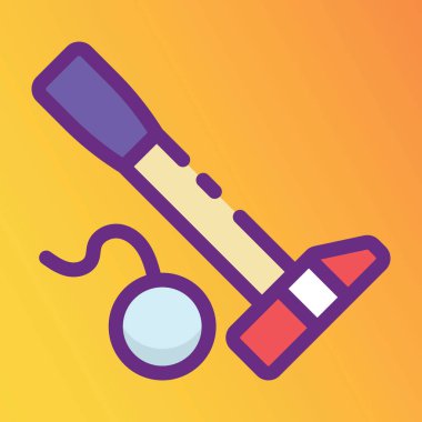 Düz dizaynlı golf ikonu, golf turnuvası konsepti 