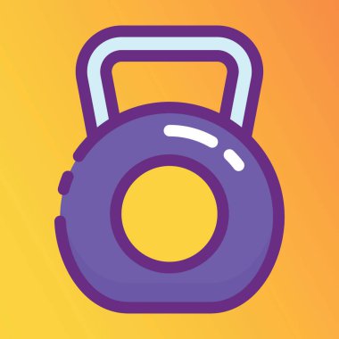 Kettlebell simgesinin düz vektör tasarımı.