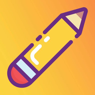 Önde gelen kalem simgesi, düz vektör tasarımı 