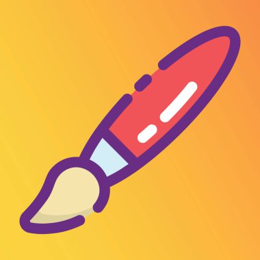 Bir boya fırçası ikonu tasarımı, sanat fırçası konsepti 