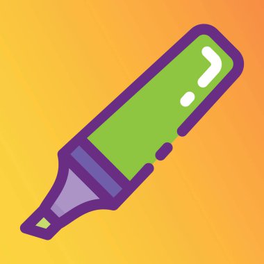 Düz fosforlu kırtasiye simgesi 