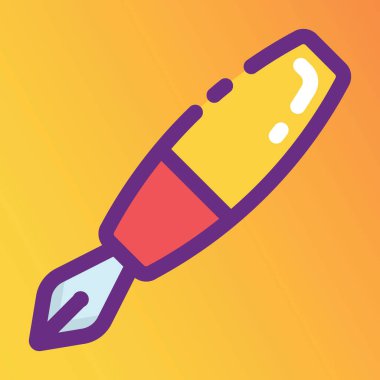 Kalem simgesi ve öğrenci aksesuarları düzenlenebilir şekilde yazılıyor 