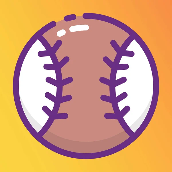 Softball icon in modern flat style, sports ball