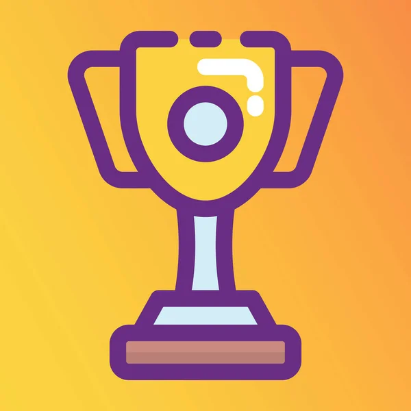 Trophy Ikona Design Vítězný Pohár Upravitelném Stylu — Stockový vektor