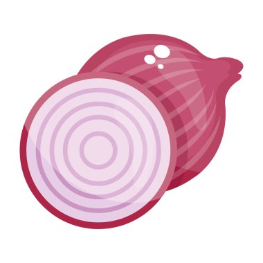 Beyaz soğan soğanı düz stil, besin malzemelerinin sembolü. 