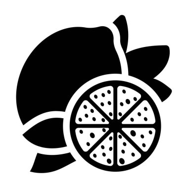 Düz vektörle yarısı kesilmiş limon 