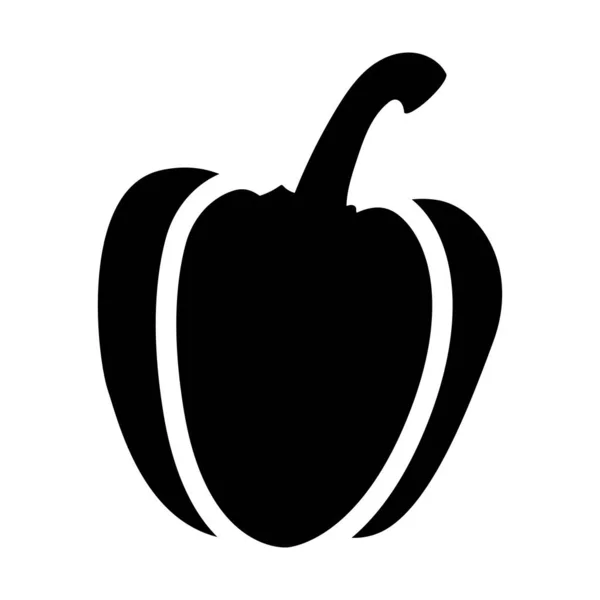 Paprika Glyphen Symbol Paprika Oder Paprika Besten Für Diätfutter — Stockvektor