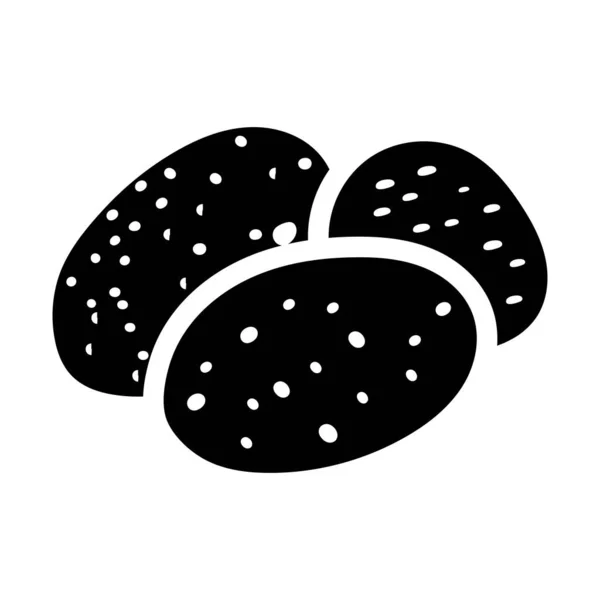 Alimento Fibra Diseño Icono Glifo Patatas — Vector de stock