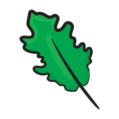 Meşe yaprağı simgesinin elle çizilmiş tasarımı