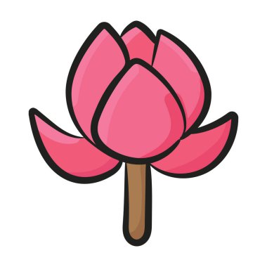 Kabarık, kokulu çiçek ikonu karalama tasarımı, şakayık çiçeği 