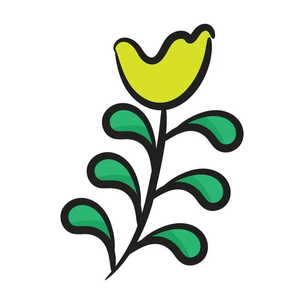 Yaprak Simgesi Olan Düzenlenebilir Çizimi Çiçek Biçimi — Stok Vektör