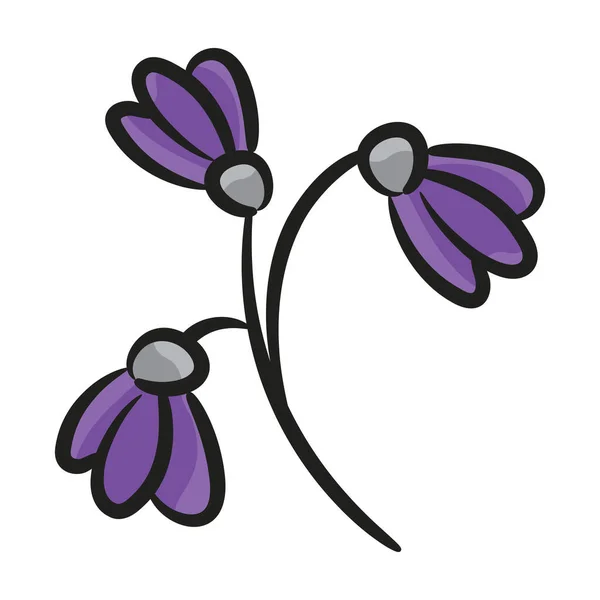 Ikona Kwiatu Lawendy Słodki Kwiatowy Zapach Kwiatu — Wektor stockowy
