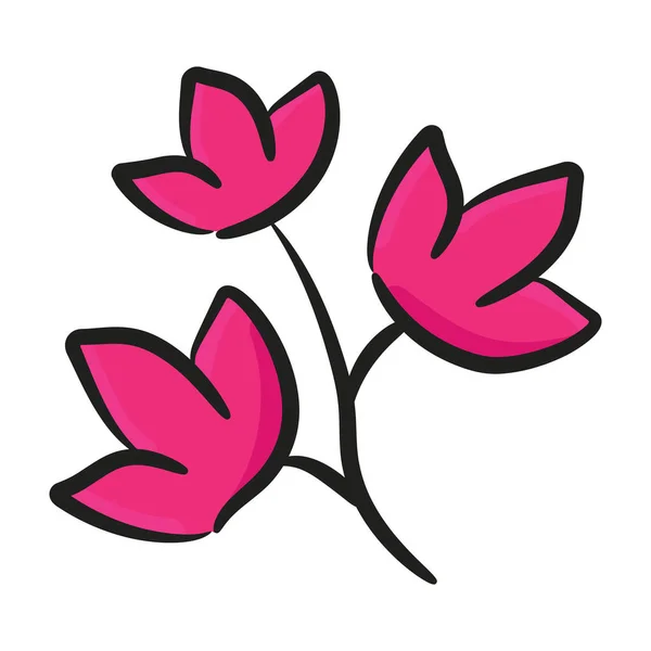 Hermoso Icono Flor Primavera Diseño Garabatos Editable — Vector de stock