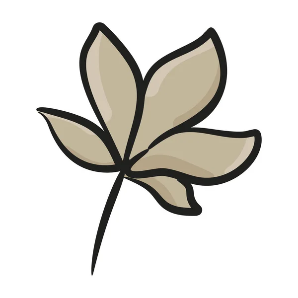 Glanzende Getande Bladeren Kastanjeblad Doodle Icoon — Stockvector