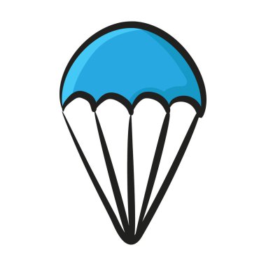 Atlamaya, düşmeye ya da alçalmaya paraşüt, düz vektör tasarımı 