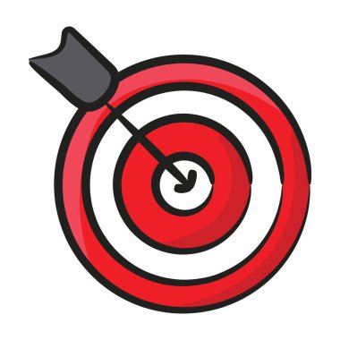 Hedef tahtanın düz karalama vektör tasarımı.