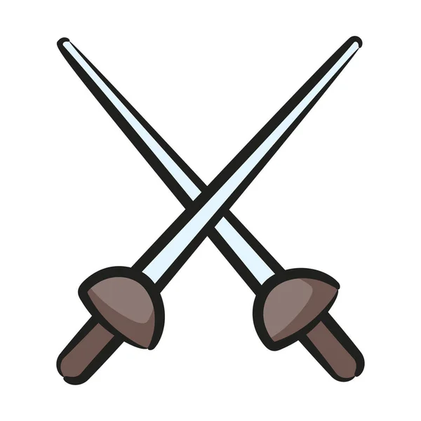 Fencing Icon Design Cross Swords Vector Design — Stock Vector